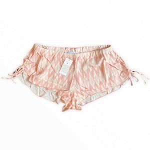 Eberjey Women’s Size M/L Carmelita Morgan Lounge Sleep Shorts Mamey White Pink